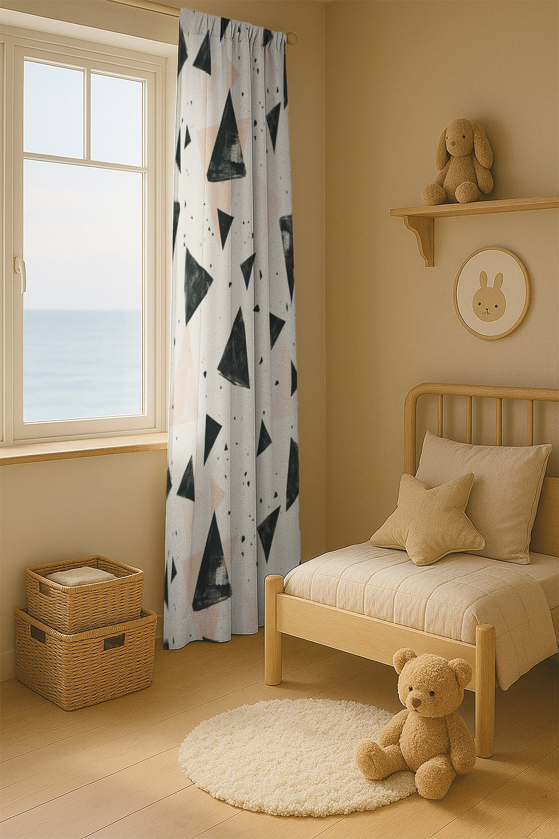 Modern Curtains Abstract Triangles