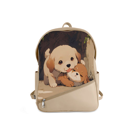 Foldover Backpack Adorable Duo Dog