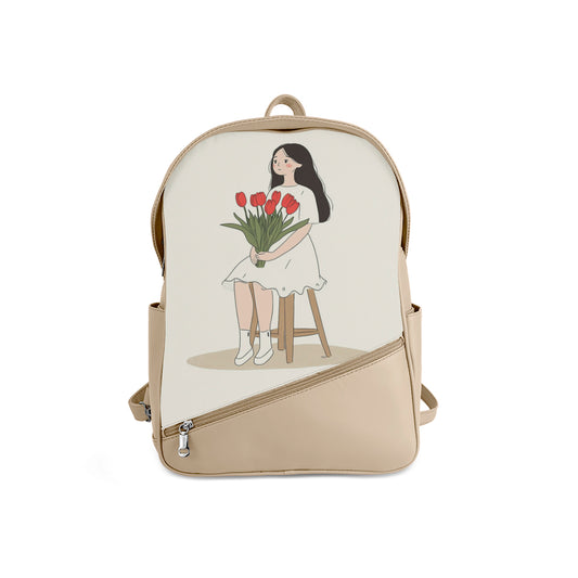 Foldover Backpack Floral Girl