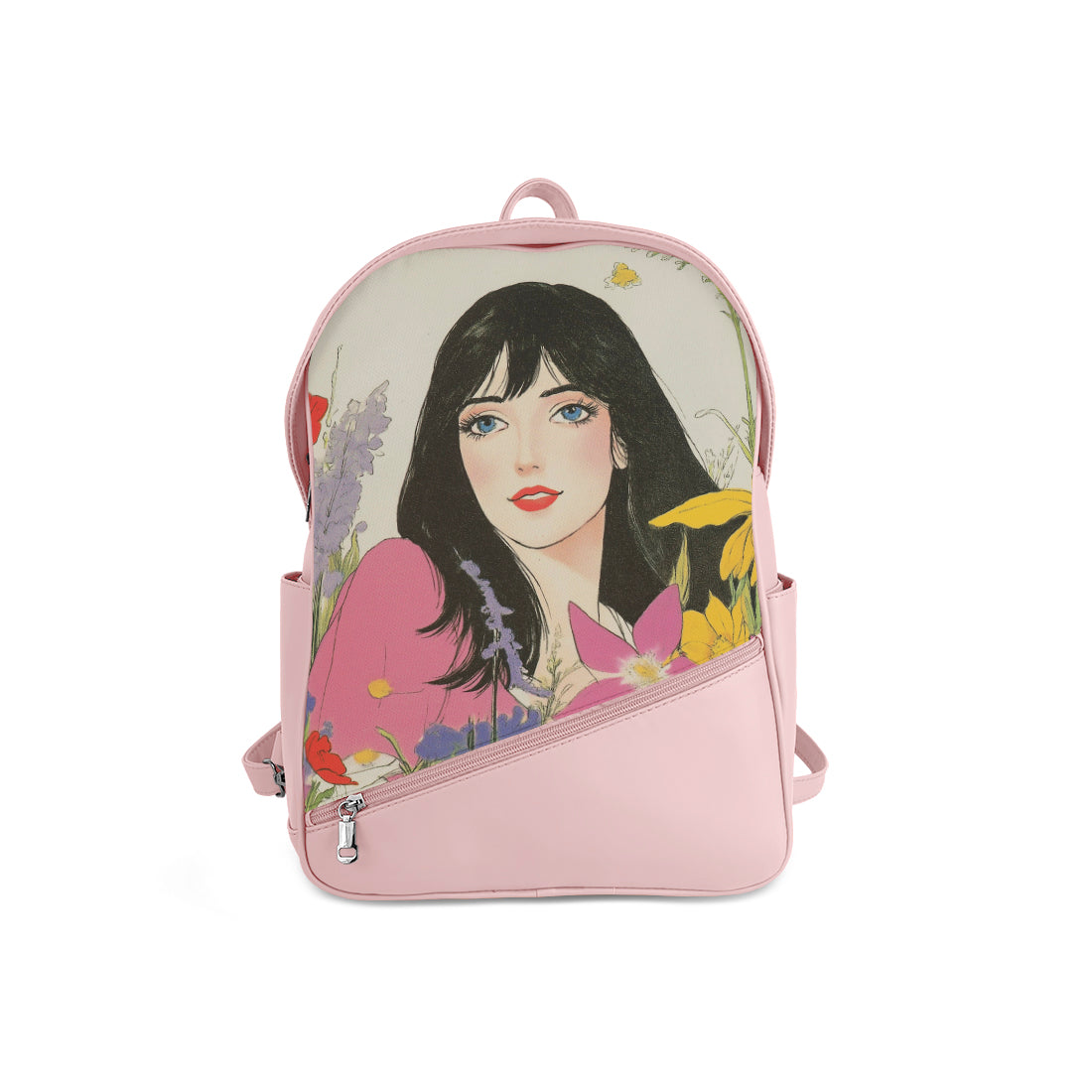 Foldover Backpack Flowered Vision