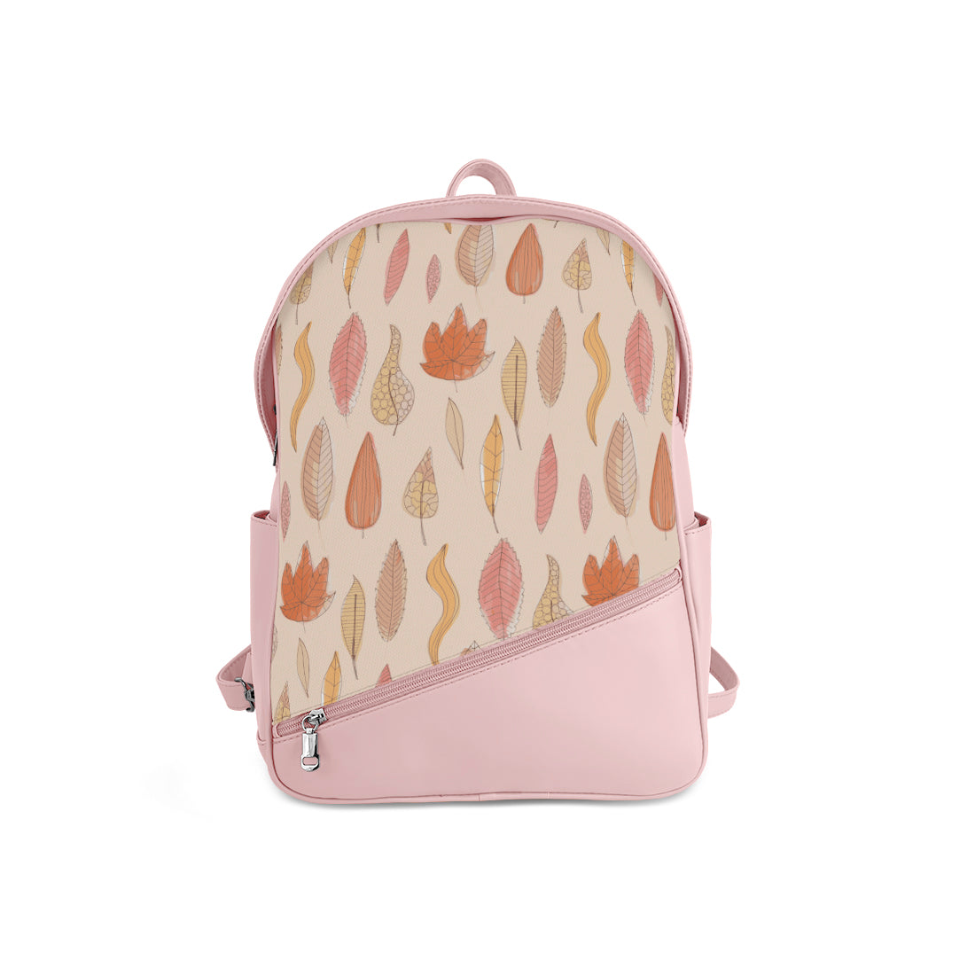 Foldover Backpack Pink Leaf Haven