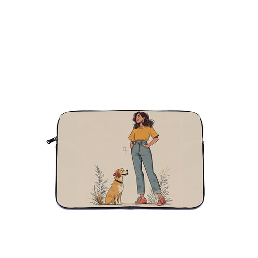 Laptop Sleeve Woman and Dog