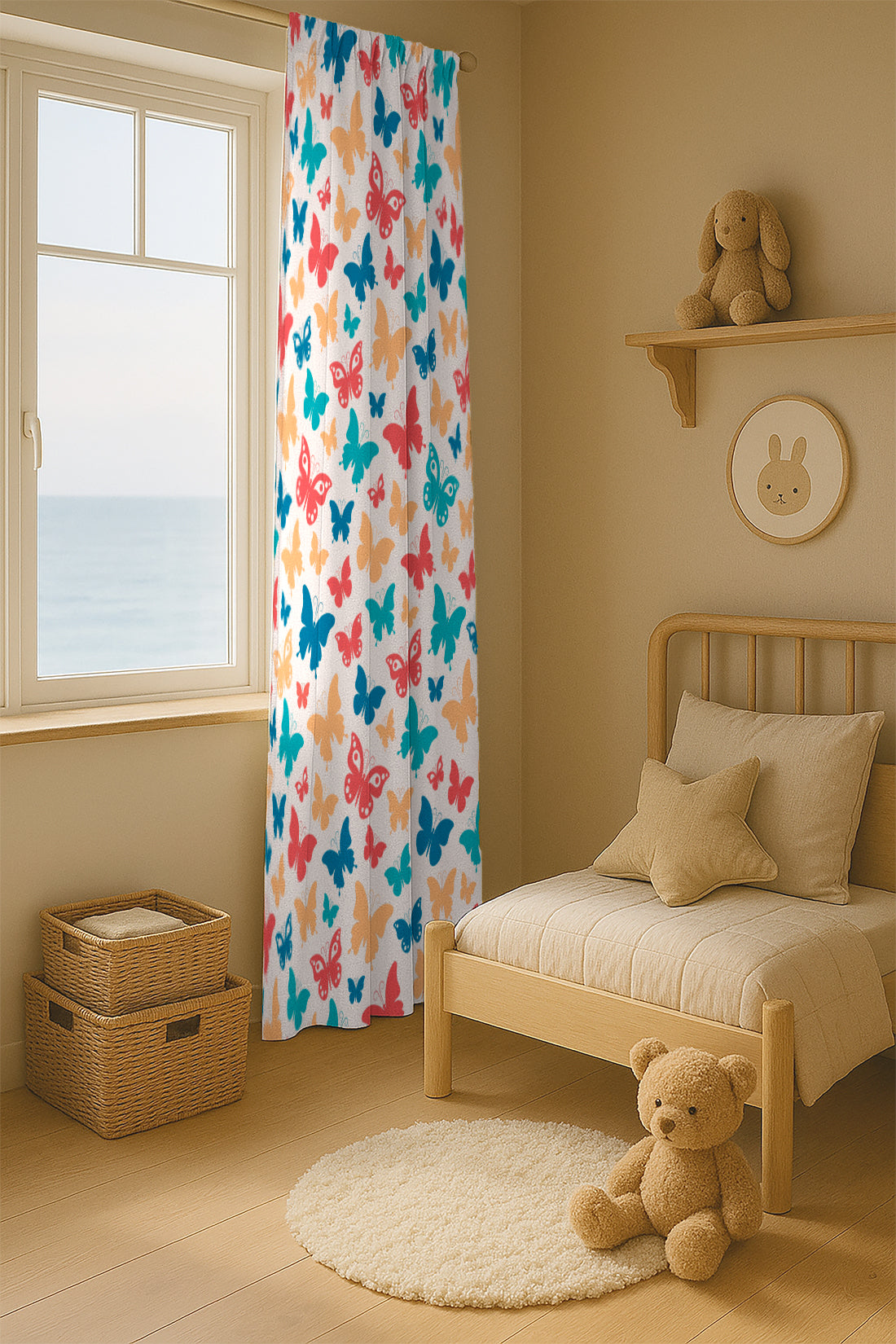 Modern Curtains Colorful Butterflies