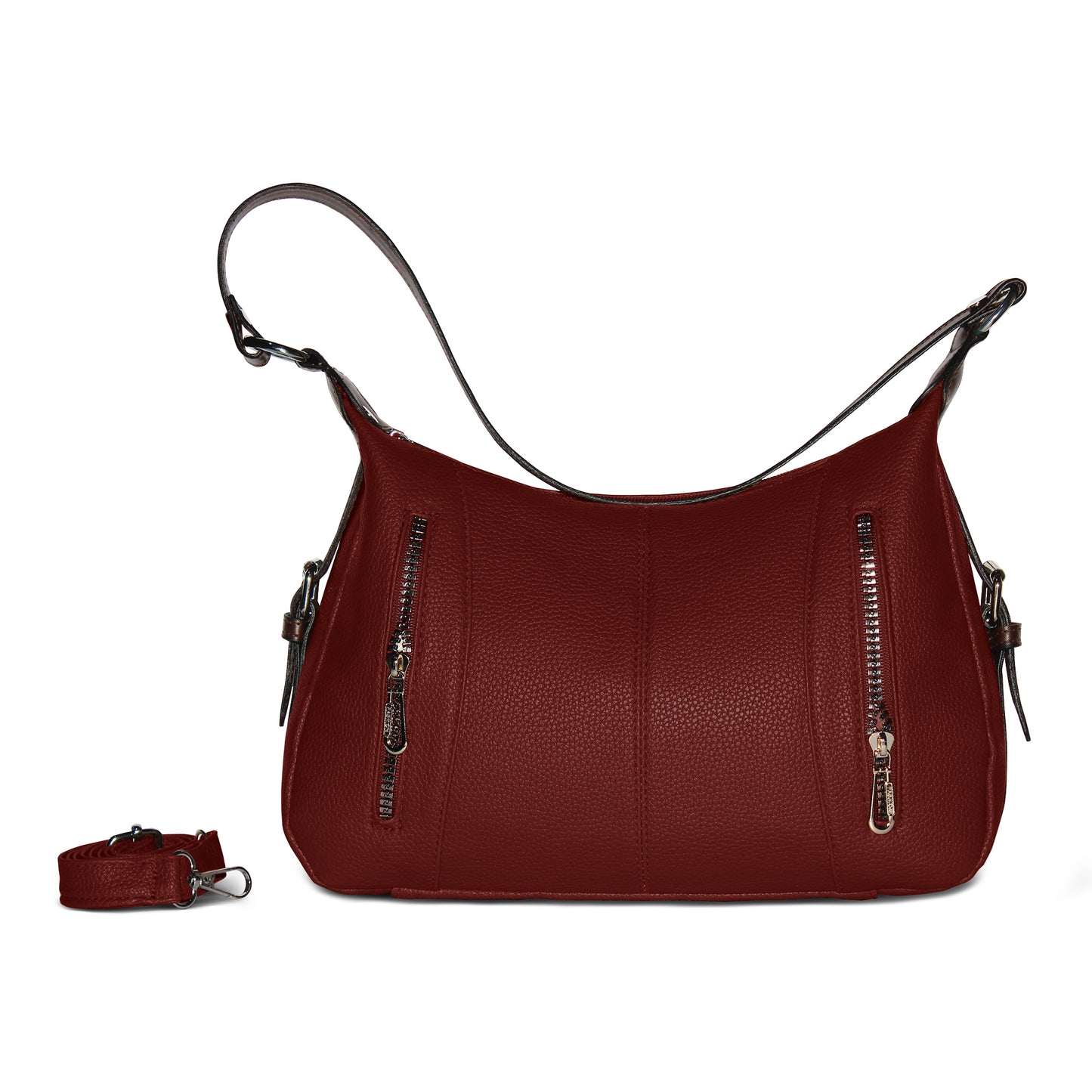 Sienna Shoulder Bag – Burgundy Red