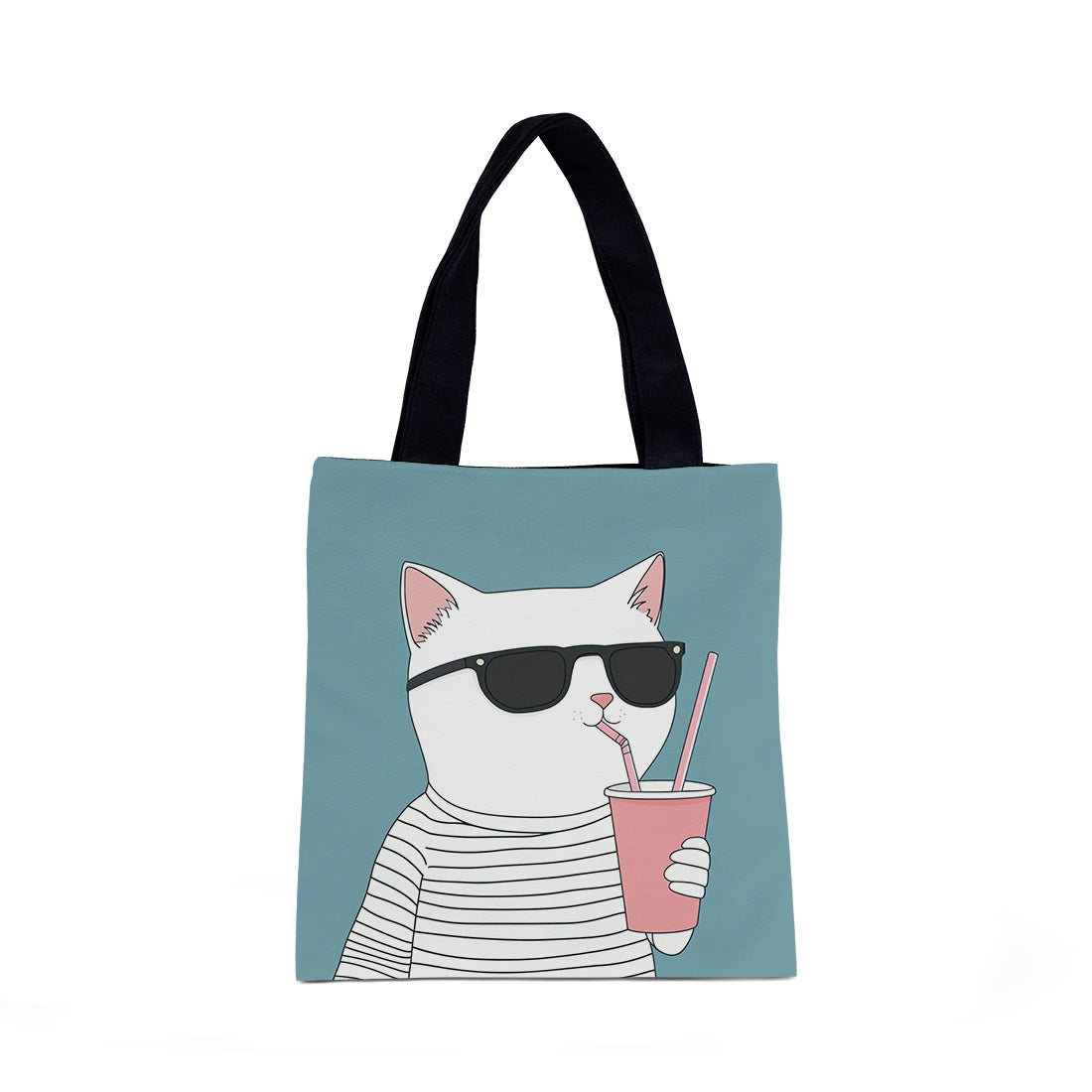 Tote Bag Cool Cat Sips