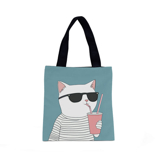 Tote Bag Cool Cat Sips