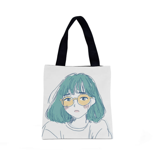 Tote Bag Girl with Glasses Artwork