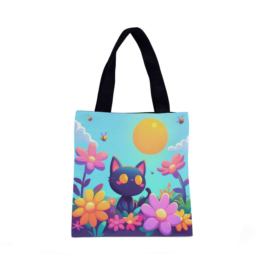 Tote Bag Kitty in Bloom